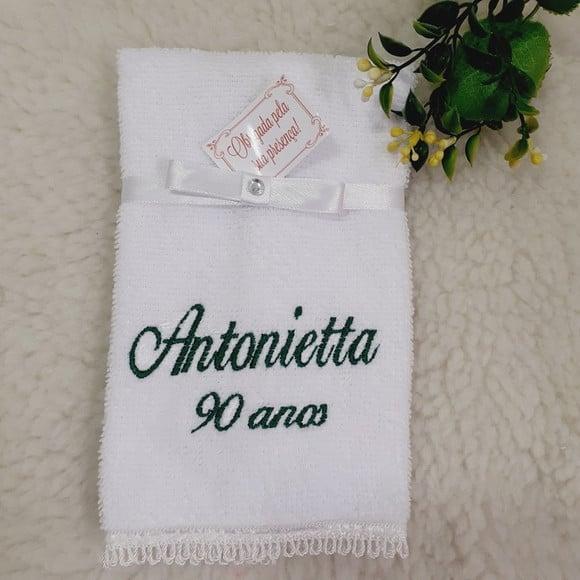 15 Lembrancinhas de Aniversário 90 Anos Toalha Bordada