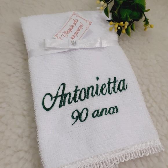 15 Lembrancinhas de Aniversário 90 Anos Toalha Bordada