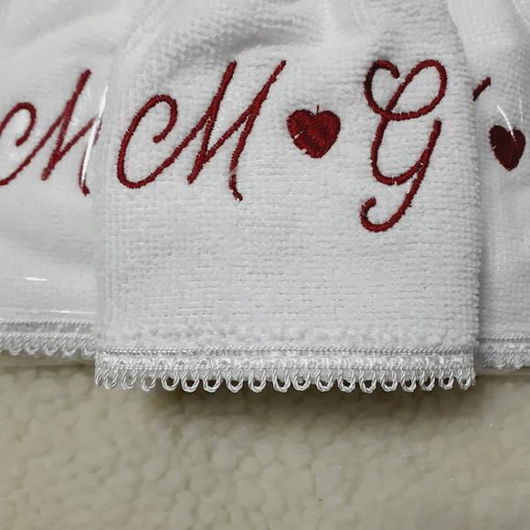 15 Lembrancinhas Personalizada de Casamento Toalha Bordada