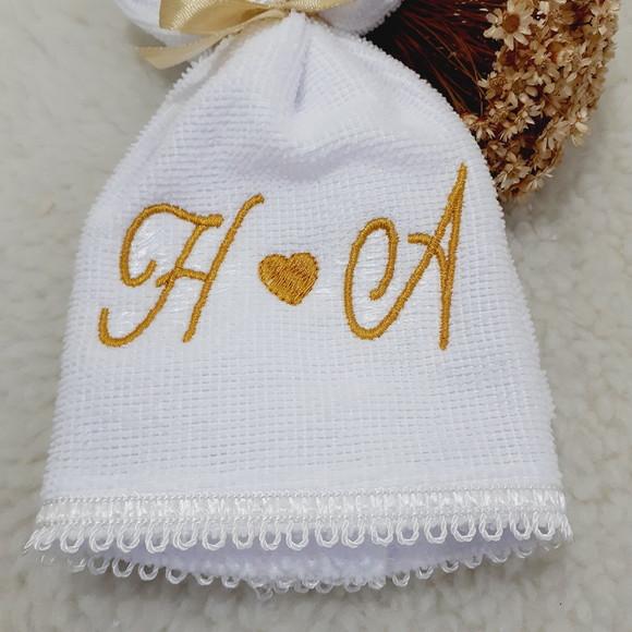 15 Lembrancinhas Personalizada de Casamento Toalha Bordada