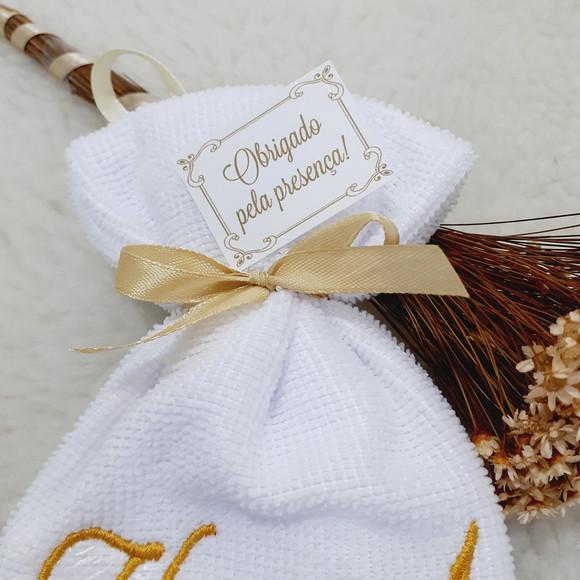 15 Lembrancinhas Personalizada de Casamento Toalha Bordada