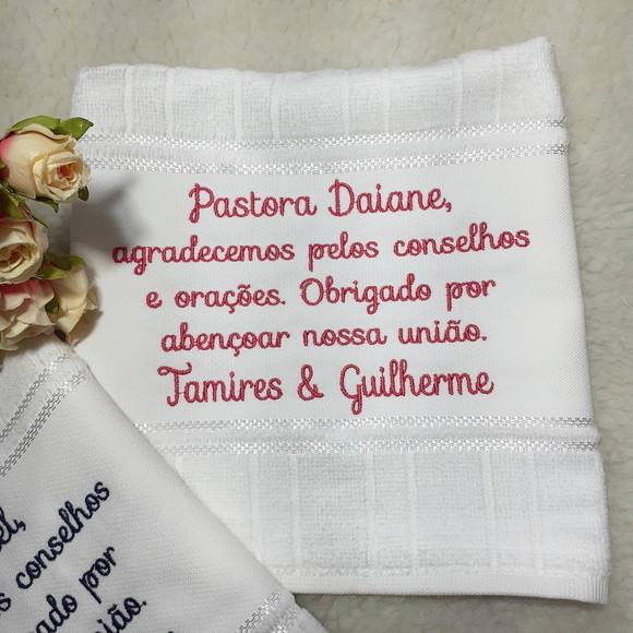 2 Toalhas Bordada Personalizada para Pastor