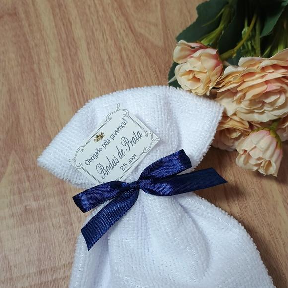 20 Lembrancinhas Bodas de Prata Toalha Personalizada