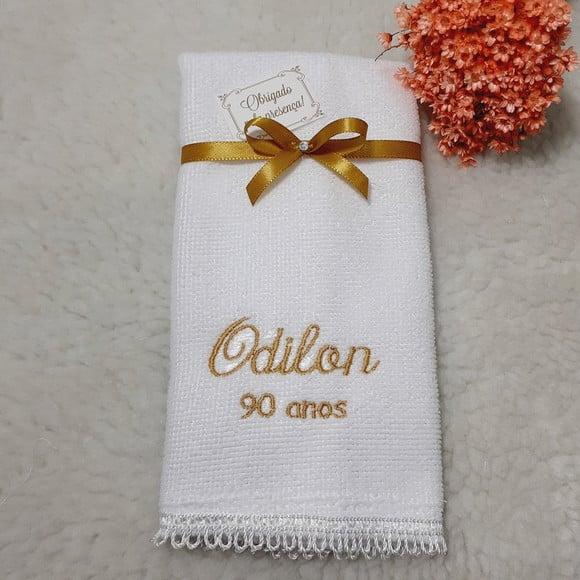 25 Lembrancinha Aniversário 90 Anos Toalhinha Personalizada