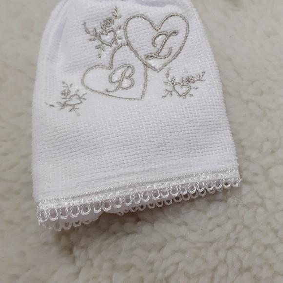 20 Lembrancinhas Personalizada Bodas de Prata Toalha Bordada