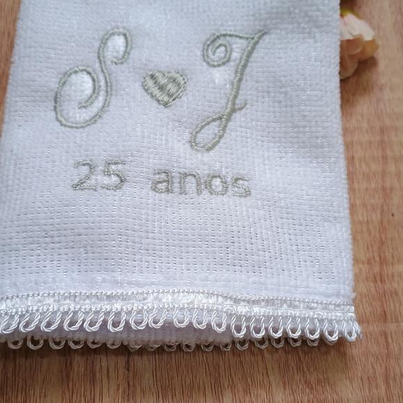 25 Lembrancinhas Bodas de Prata Toalha Personalizada