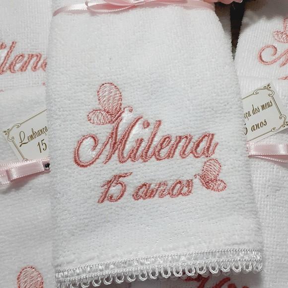 40 Lembranças Aniversário 15 Anos Toalha Nome Borboleta