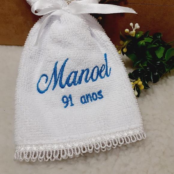 50 Lembrancinha de Aniversário 90 Anos Toalha Bordada Nome