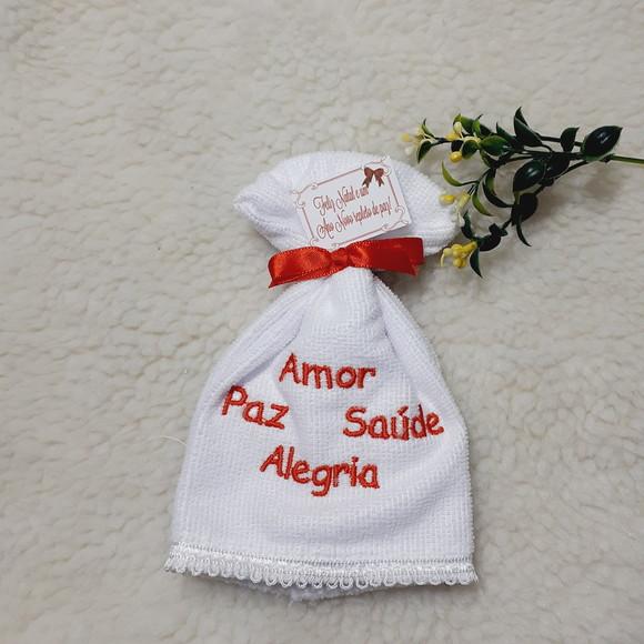 Kit 30 Lembrancinhas Fim de Ano Natal Toalhinha Bordada