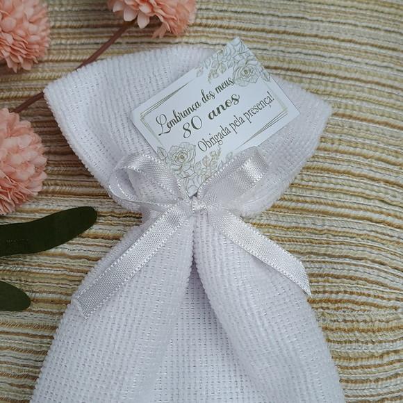Kit 80 Toalhas Personalizadas 80+ Anos Lembrança Aniversário