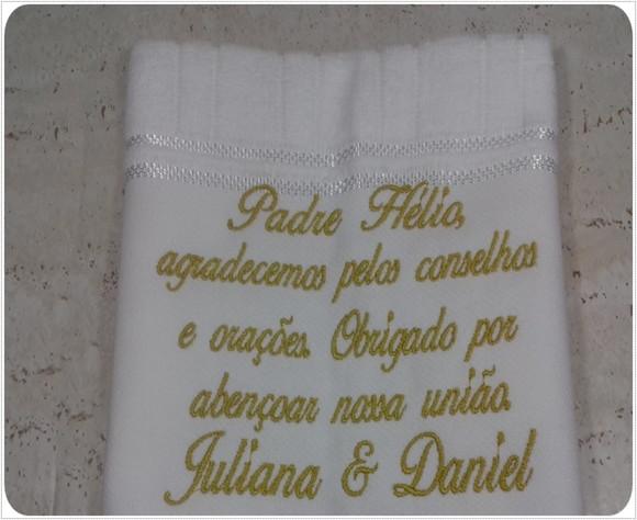 Lembrança de Casamento para Padre Toalha Personalizada