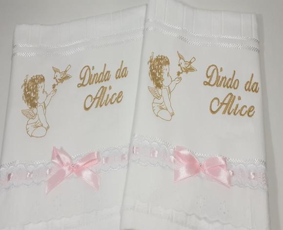 Lembrança Toalha para os Padrinhos Batismo 2 Unidades