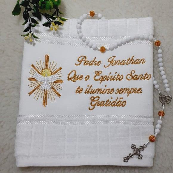 Toalha de Lavabo Bordada Personalizada para Padre e Pastor