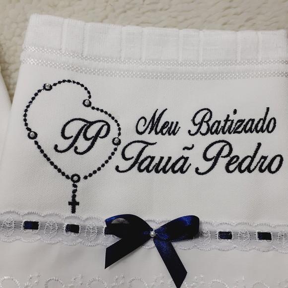 Toalha de Batizado Personalizada Bordada Tercinho