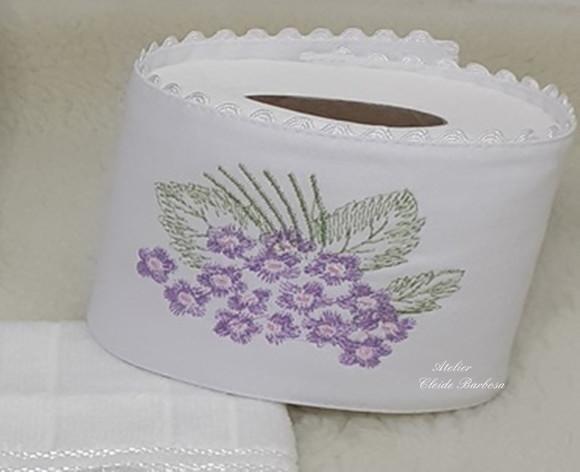 1 Toalha Lavabo, Rosto e Porta Papel Higiênico Hortênsia
