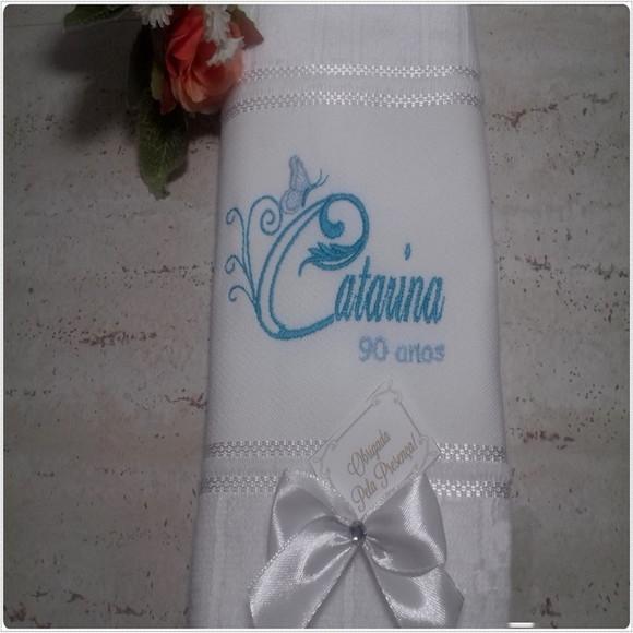 10 Lembranças de Aniversário 90 Anos Toalha Personalizada