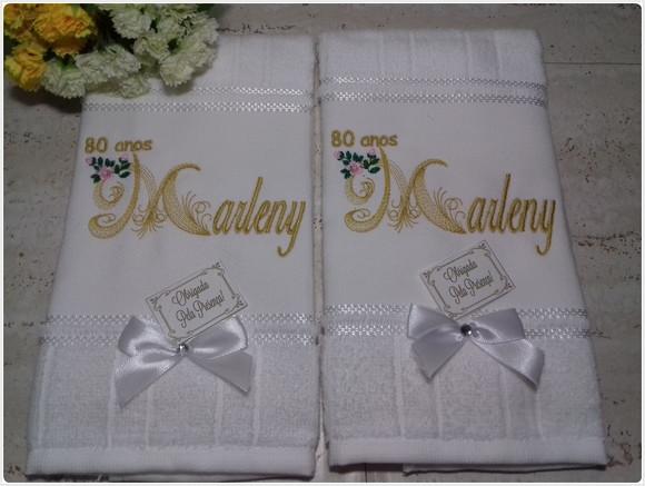20 Lembranças Personalizada Aniversário 80 Anos Toalha