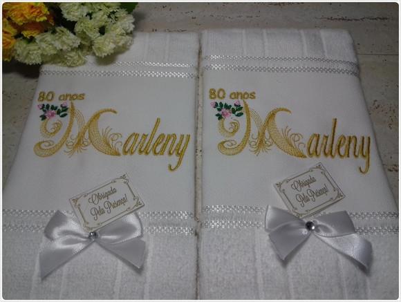 20 Lembranças Personalizada Aniversário 80 Anos Toalha