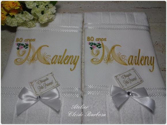 20 Lembranças Personalizada Aniversário 80 Anos Toalha