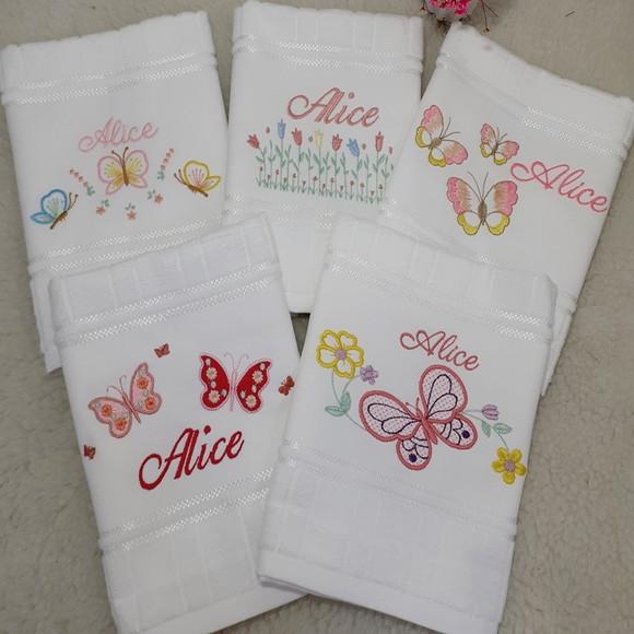 5 Toalhas Escolar Bordada e Personalizada