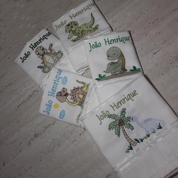 5 Toalhas Escolar Personalizada Dinossauros