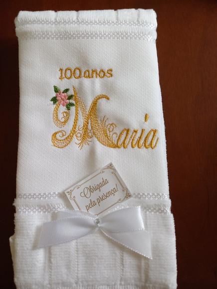 60 Lembranças Aniversário 100 Anos Toalha Bordada