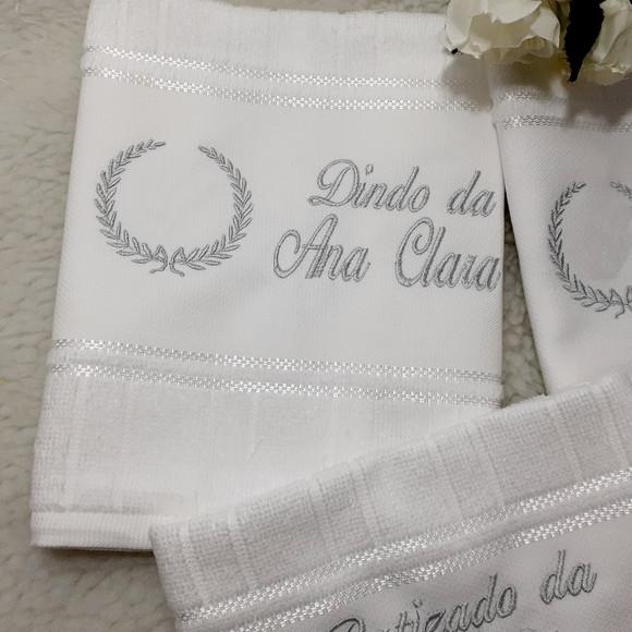 Kit Batismo Toalha de Batizado e Toalha dos Padrinhos