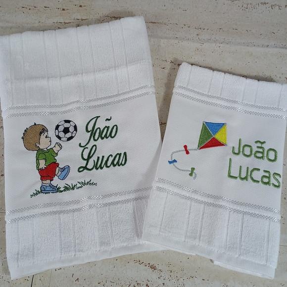 Kit Escolar Toalha de Rosto e Lavabo Personalizada