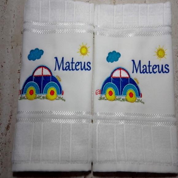 Kit Escolar Toalha de Rosto e Lavabo Personalizada