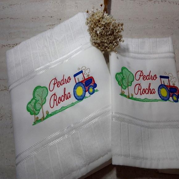 Kit Escolar Toalha de Rosto e Lavabo Personalizada