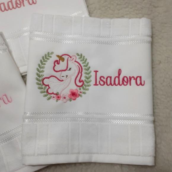 Kit Toalha Escolar Bordada 3 Unidades