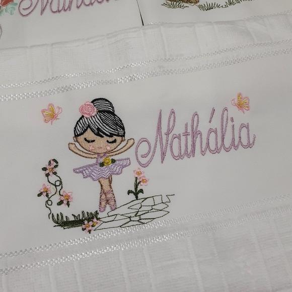 Kit Toalha Escolar Bordada 3 Unidades