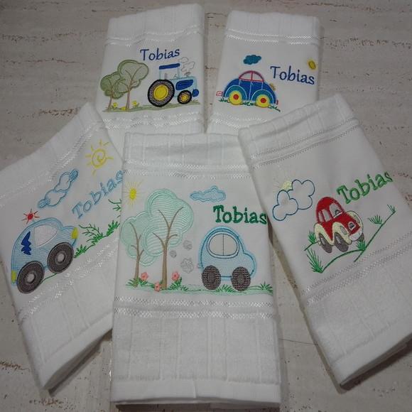 Kit Toalha Escolar Bordada e Personalizada 5 Unidades