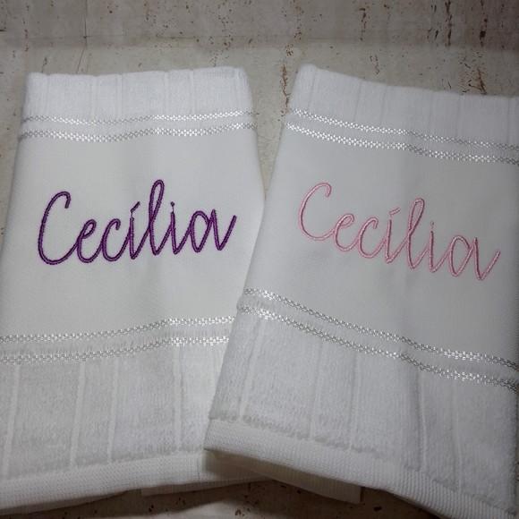 Kit Toalha Escolar Bordada Personalizada 2 Unidades