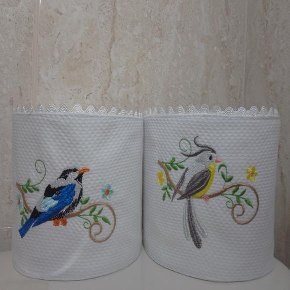 Porta Papel Higiênico Bordado 2 Unidades