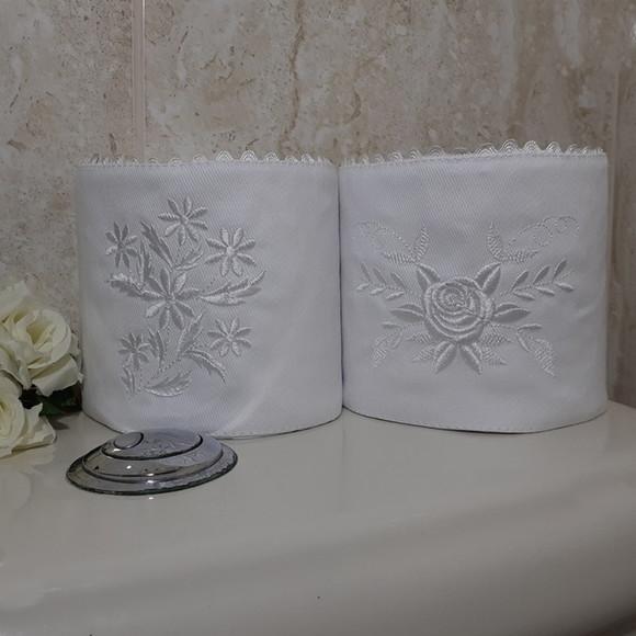 Porta Papel Higiênico Bordado 2 Unidades