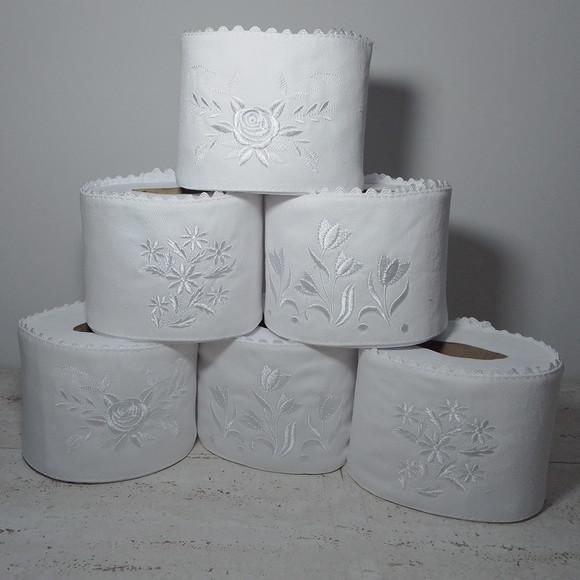 Porta Papel Higiênico Bordado 6 Unidades