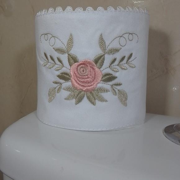Porta Papel Higiênico de Tecido Bordado 3 Unidades