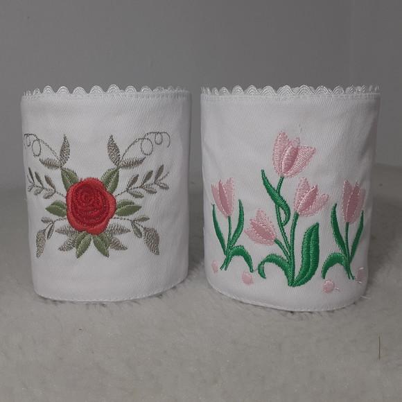 Porta Papel Higiênico Floral 2 Unidades
