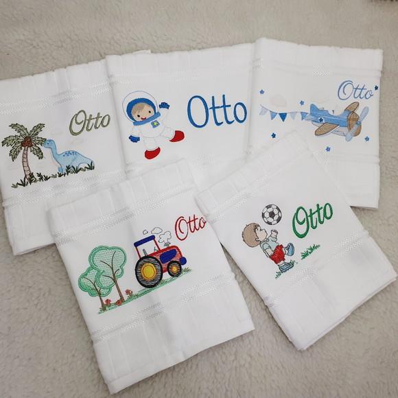 Toalha Bordada Escolar Personalizada 5 Unidades