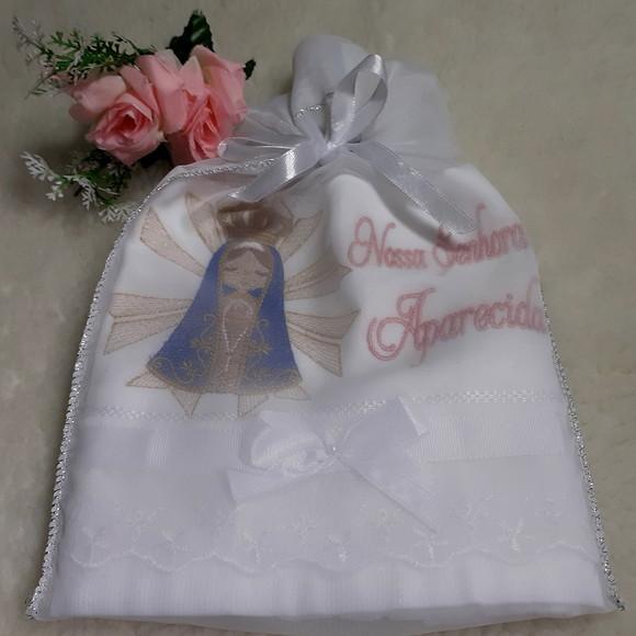 Toalha bordada Nossa Senhora Aparecida