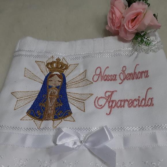Toalha bordada Nossa Senhora Aparecida