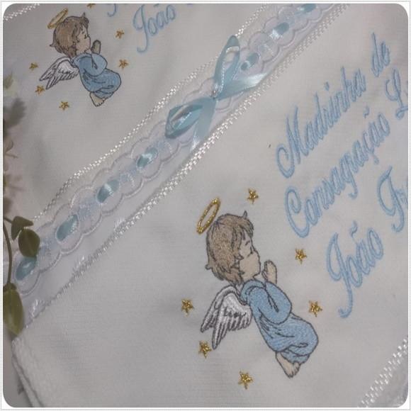 Toalha Bordada para Padrinho e Madrinha de Batismo