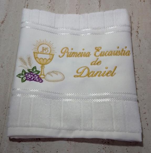 Toalha Bordada Personalizada Primeira Eucaristia