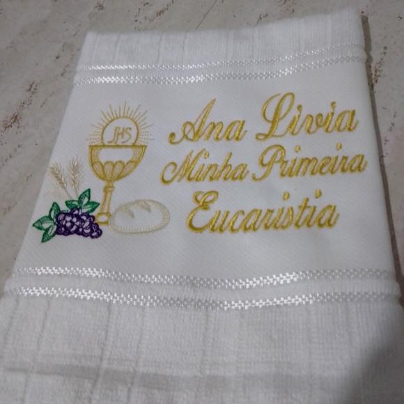 Toalha Bordada Personalizada Primeira Eucaristia
