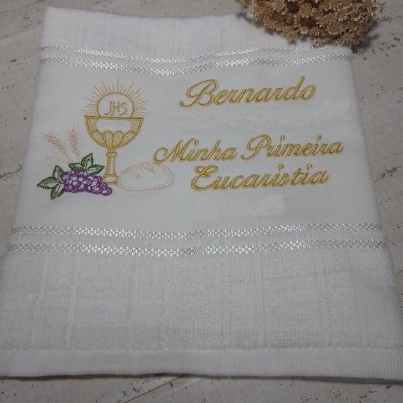 Toalha Bordada Personalizada Primeira Eucaristia