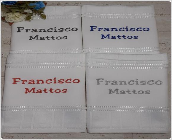 Toalha Bordada Personalizada Escolar 4 Unidades