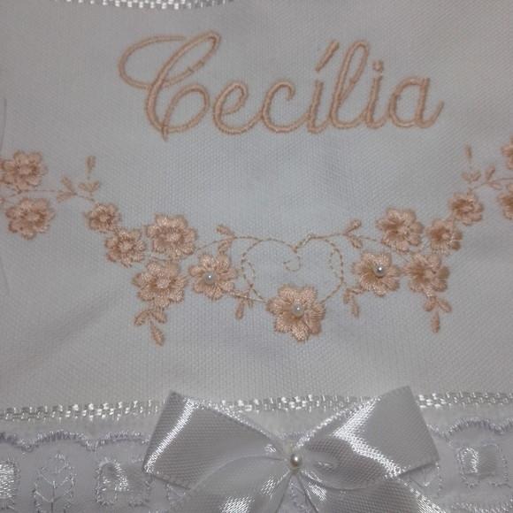 Toalha de Batismo Bordada e Personalizada 3 Unidades
