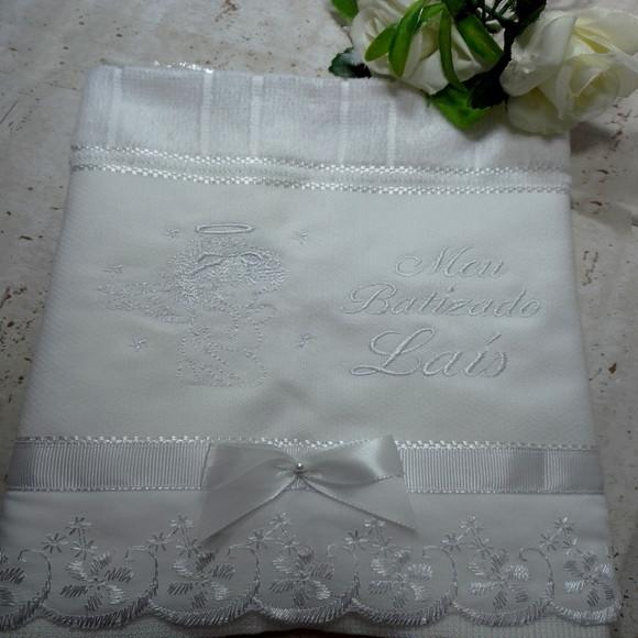Toalha de Batismo Personalizada Anjinho