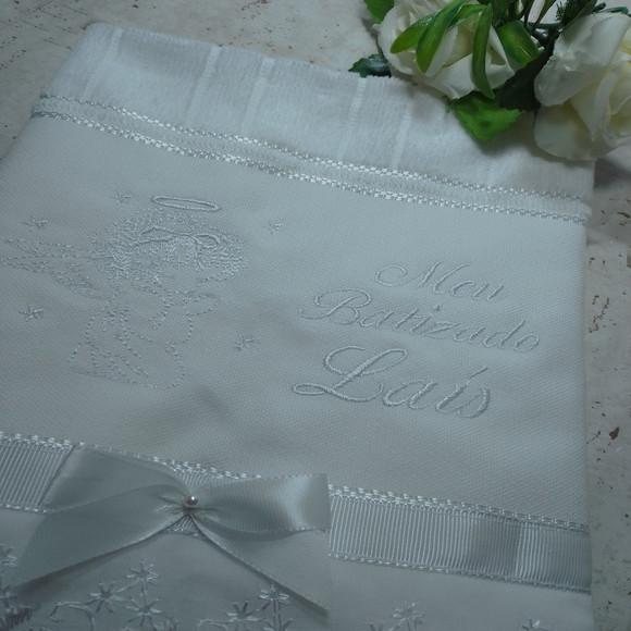 Toalha de Batismo Personalizada Anjinho